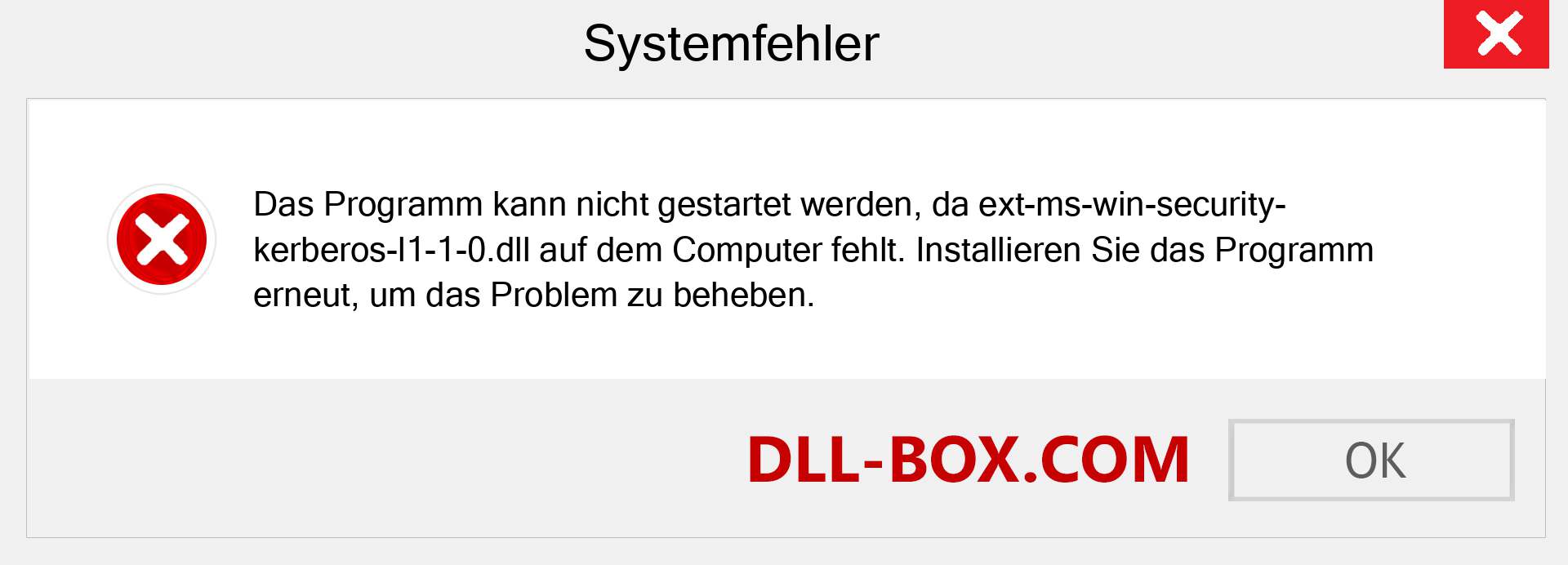 ext-ms-win-security-kerberos-l1-1-0.dll-Datei fehlt?. Download für Windows 7, 8, 10 - Fix ext-ms-win-security-kerberos-l1-1-0 dll Missing Error unter Windows, Fotos, Bildern