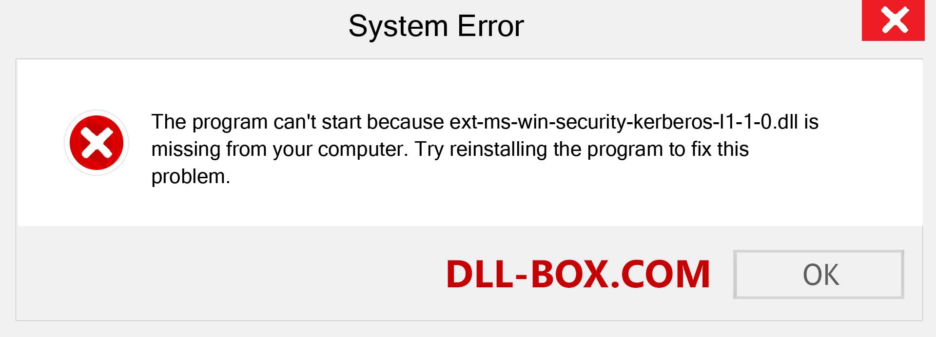  ext-ms-win-security-kerberos-l1-1-0.dll file is missing?. Download for Windows 7, 8, 10 - Fix  ext-ms-win-security-kerberos-l1-1-0 dll Missing Error on Windows, photos, images