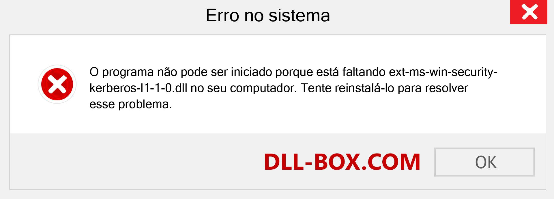 Arquivo ext-ms-win-security-kerberos-l1-1-0.dll ausente ?. Download para Windows 7, 8, 10 - Correção de erro ausente ext-ms-win-security-kerberos-l1-1-0 dll no Windows, fotos, imagens